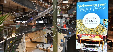 Vertikale Innenstadt Happy Franky für Fun & Arbeiten an einem Ort! 